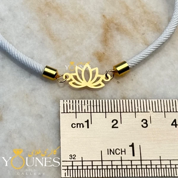 دستبند لوتوس گل ( نیلوفر ) طلا لیزری